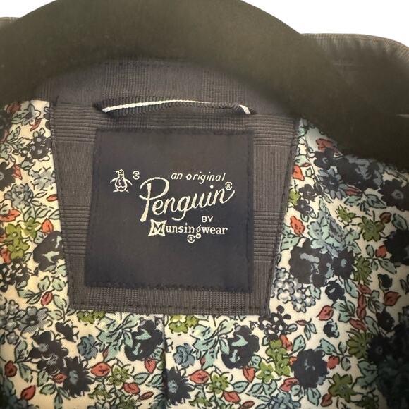 Original Penguin Men’s 44 Blue Cotton Blazer Floral Lining Two Button Sport Coat - Picture 2 of 8